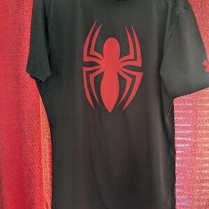 Under Armour Black and Red Spider Logo Men's Shirt